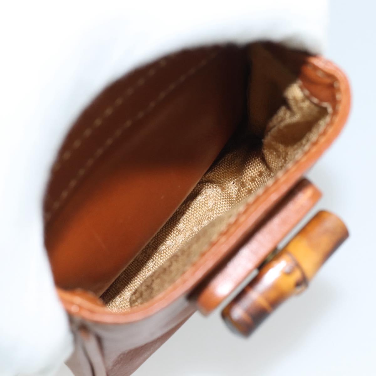 GUCCI Bamboo Backpack Leather Brown Gold 003 1998 0030 Auth ka4712