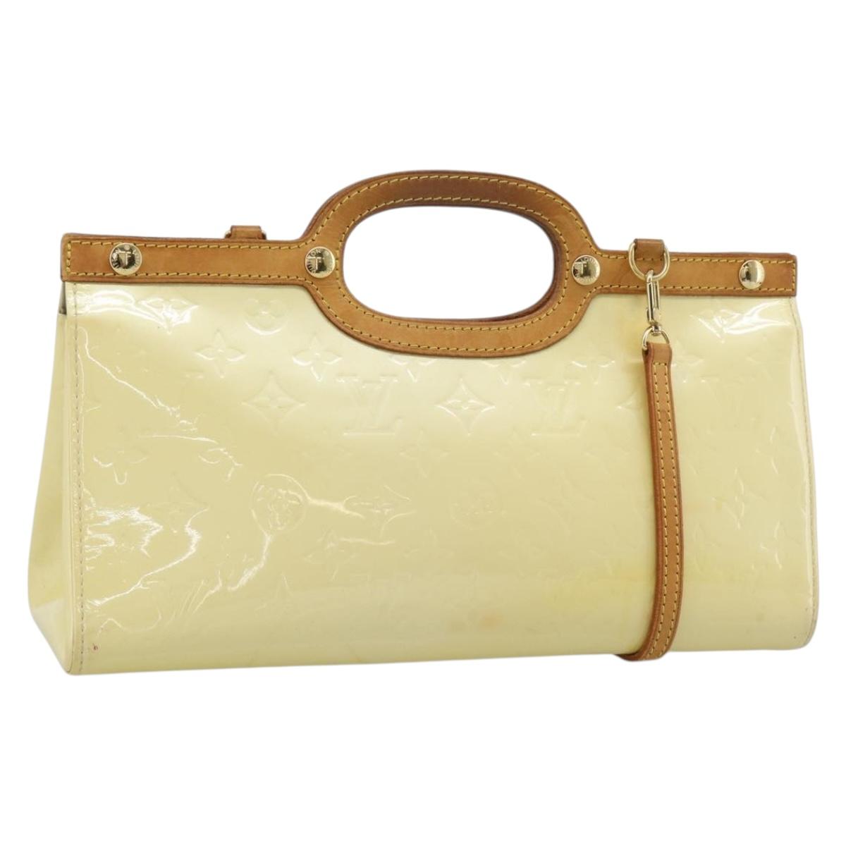 LOUIS VUITTON Monogram Vernis Roxbury Drive Bag 2Way Perle M91374 Auth ka4715