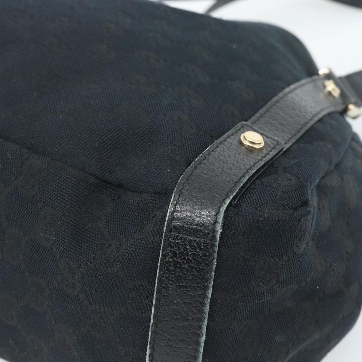 GUCCI GG Canvas Hand Bag Black Gold 130736 Auth ka4724A