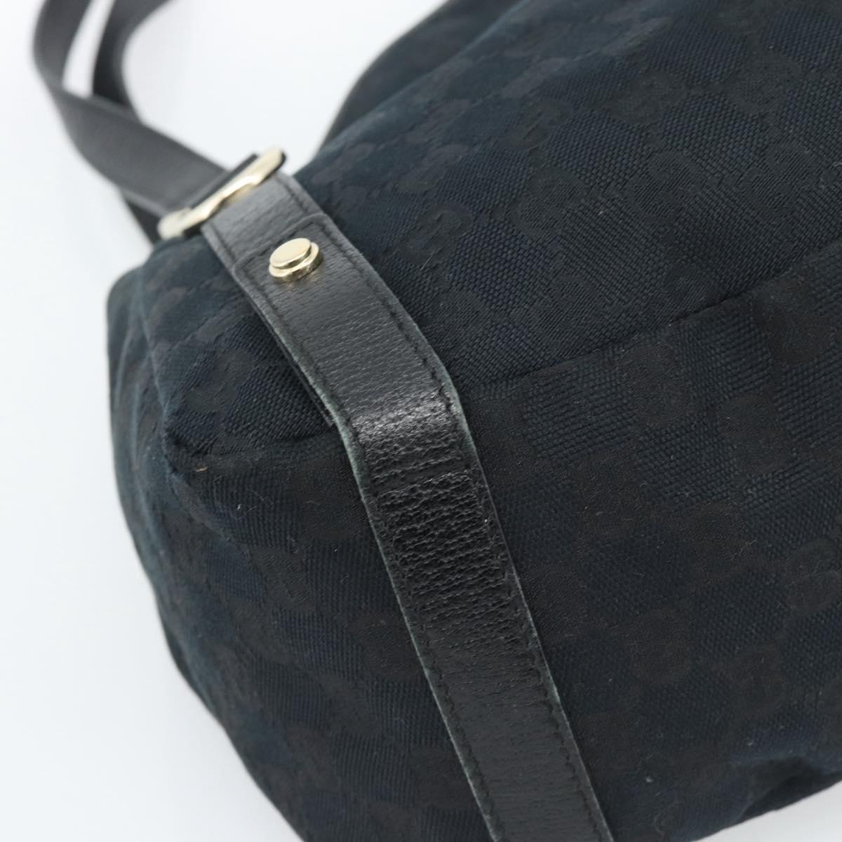 GUCCI GG Canvas Hand Bag Black Gold 130736 Auth ka4724A