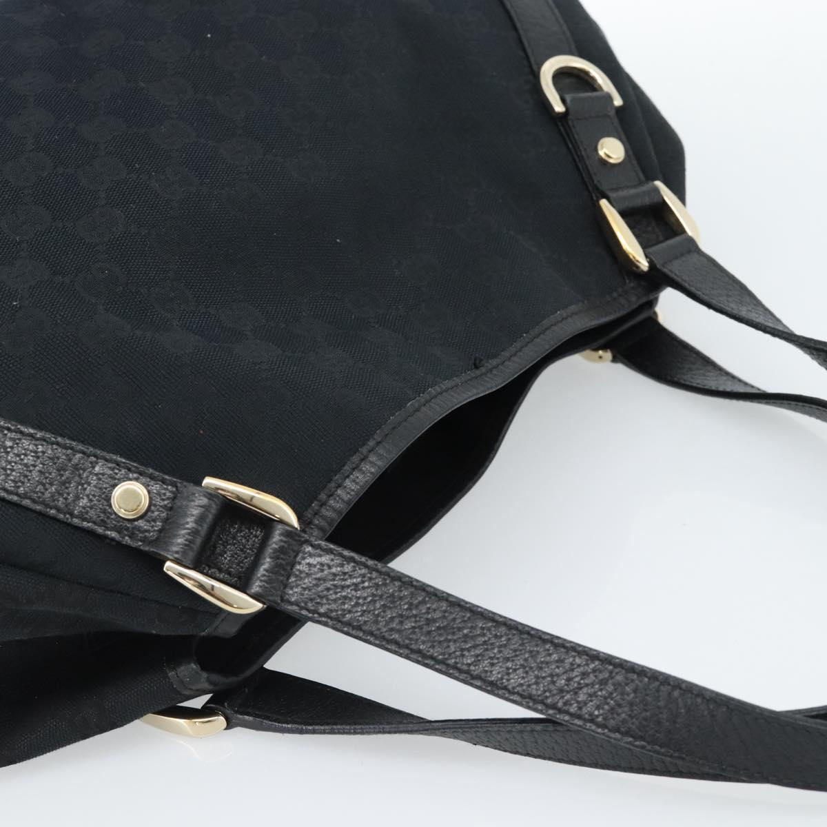 GUCCI GG Canvas Hand Bag Black Gold 130736 Auth ka4724A