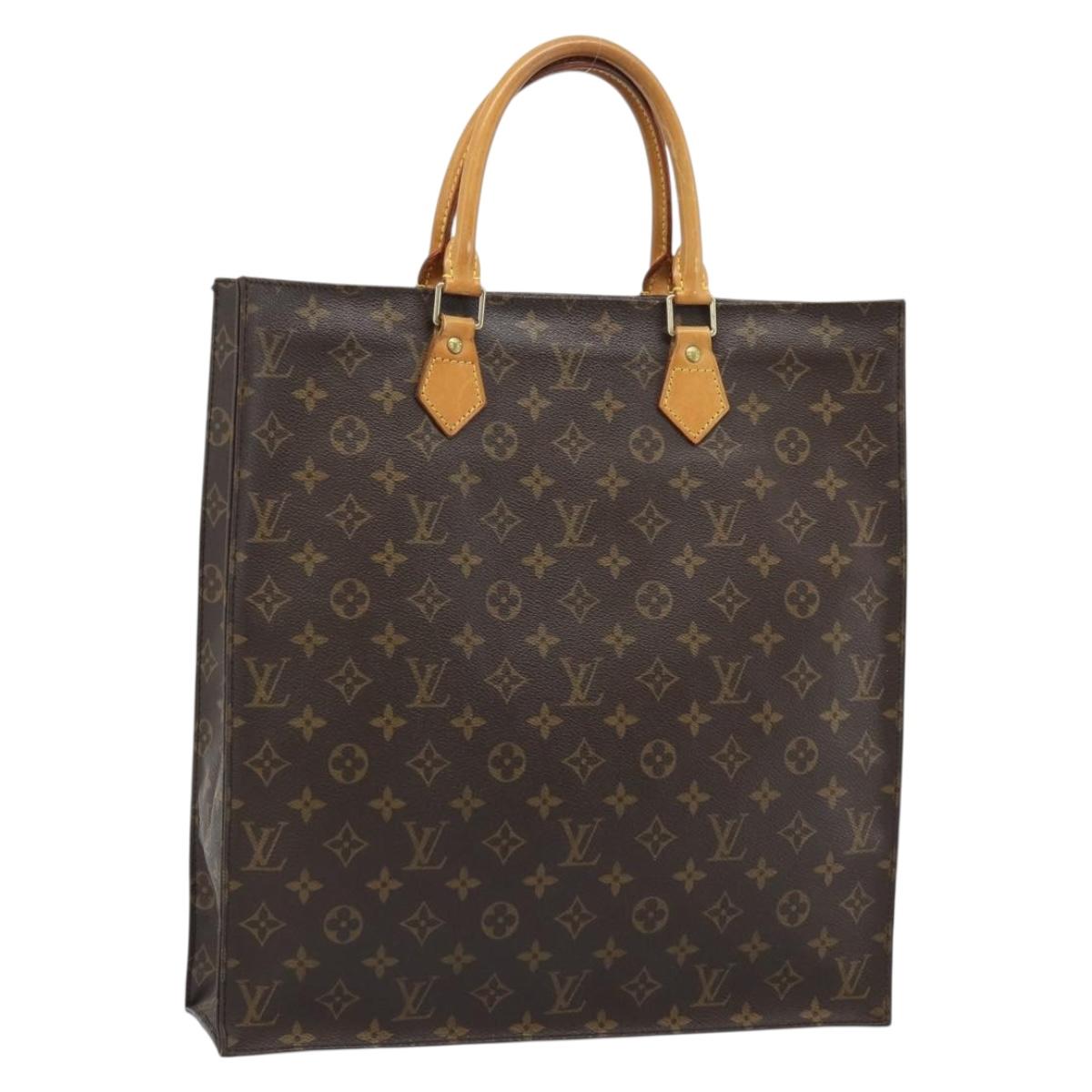 LOUIS VUITTON Monogram Sac Plat Hand Bag M51140 LV Auth ka4726