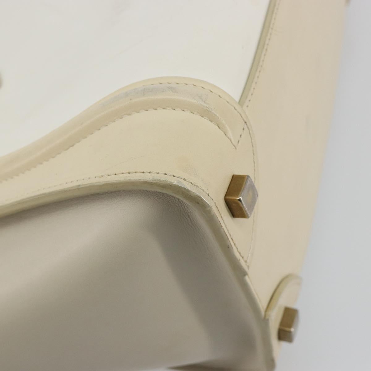 CELINE Luggage Micro Hand Bag Leather White Beige Auth ka4732A