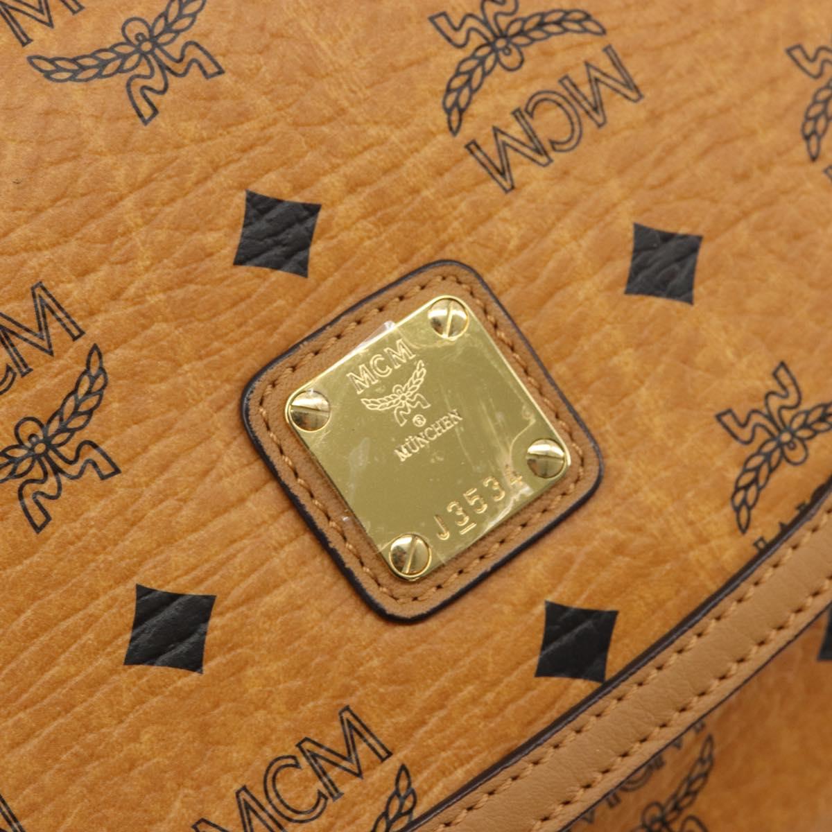 MCM Vicetos Logogram Shoulder Bag PVC Leather 2way Brown Gold Auth ka4736A