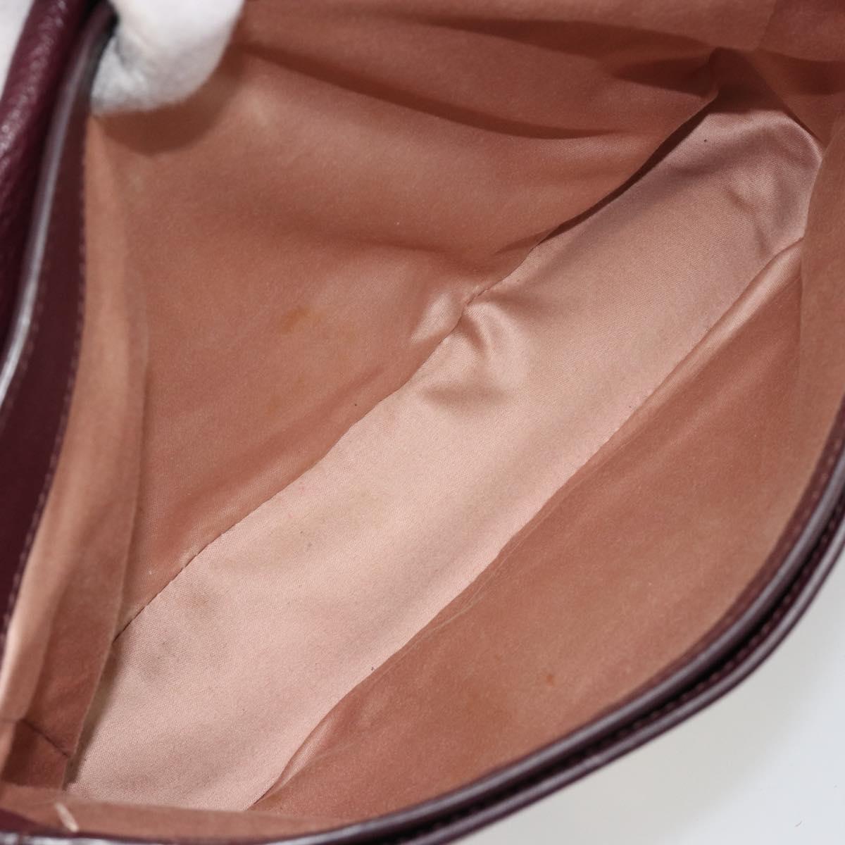 Miu Miu Hand Bag Leather 2way Red Gold Auth ka4739A