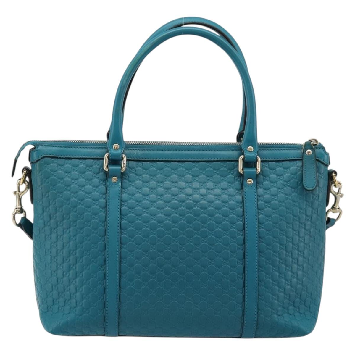 GUCCI Micro GG Guccissima Leather Outlet 2way Emerald Green 449646 Auth ka4748