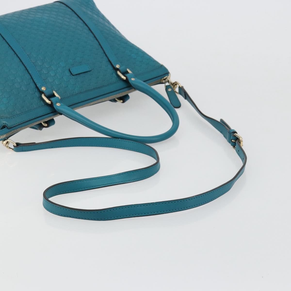 GUCCI Micro GG Guccissima Leather Outlet 2way Emerald Green 449646 Auth ka4748