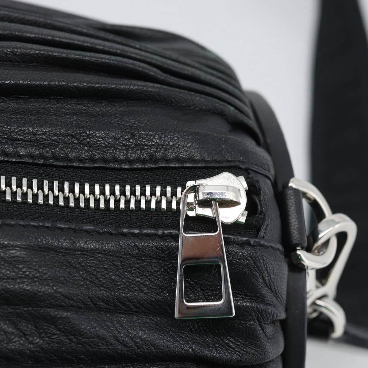 LOEWE Bracelet Pouch Large Shoulder Bag Nappa leather Black Silver Auth ka4749SM