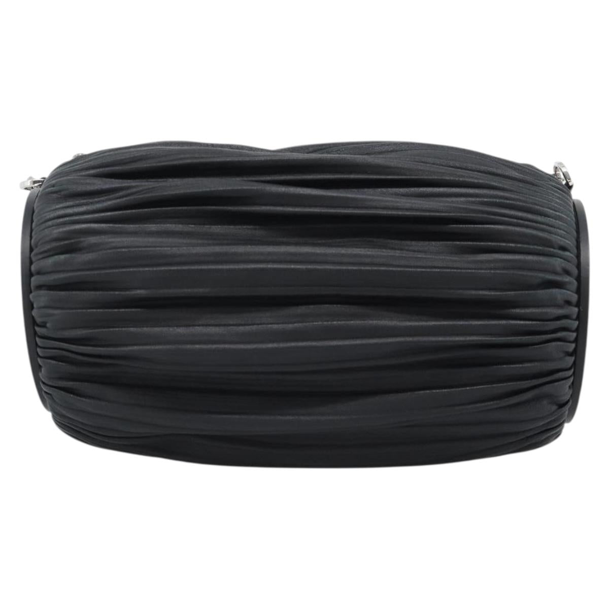 LOEWE Bracelet Pouch Large Shoulder Bag Nappa leather Black Silver Auth ka4749SM