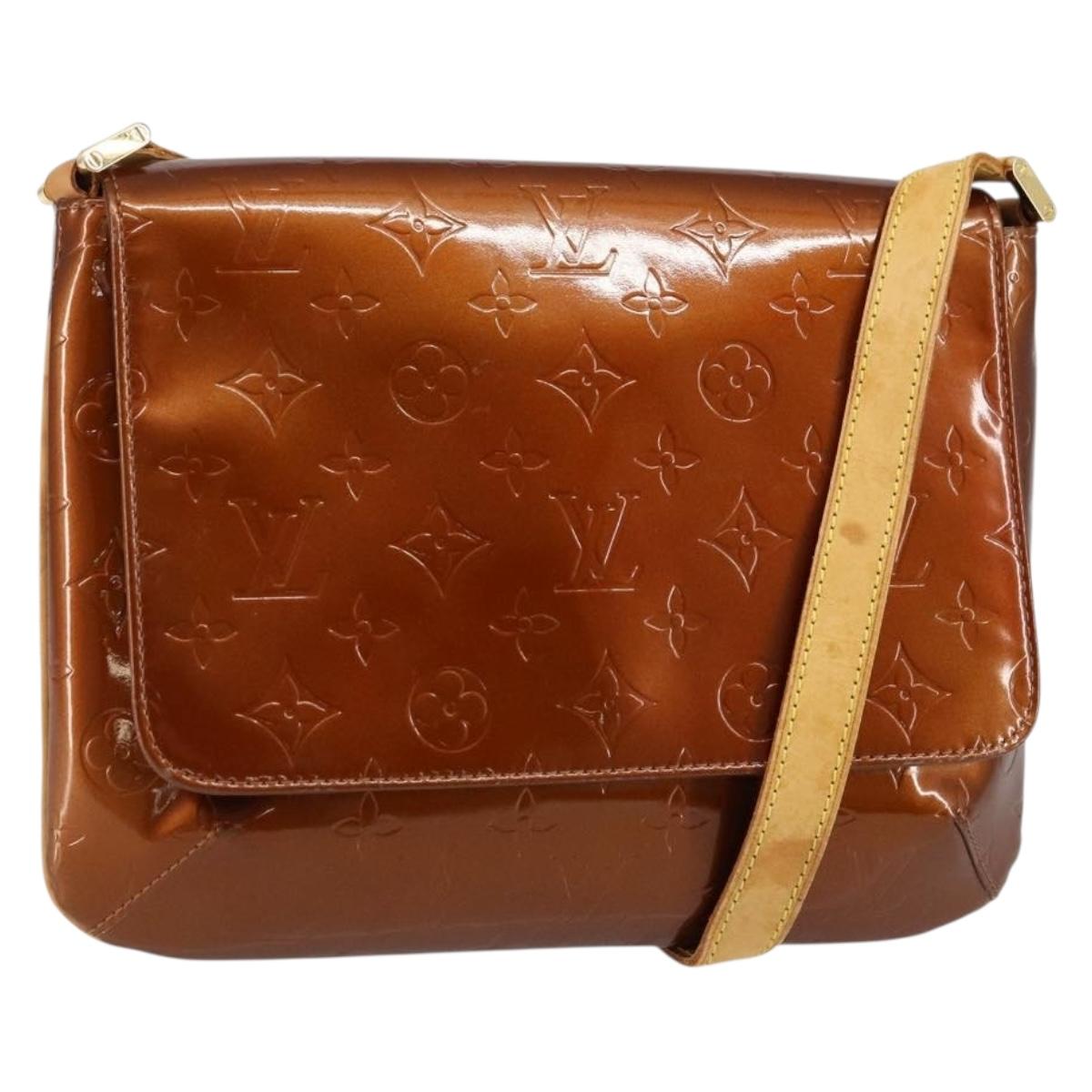 LOUIS VUITTON Monogram Vernis Thompson Street Bag Bronze M91124 LV Auth ka475