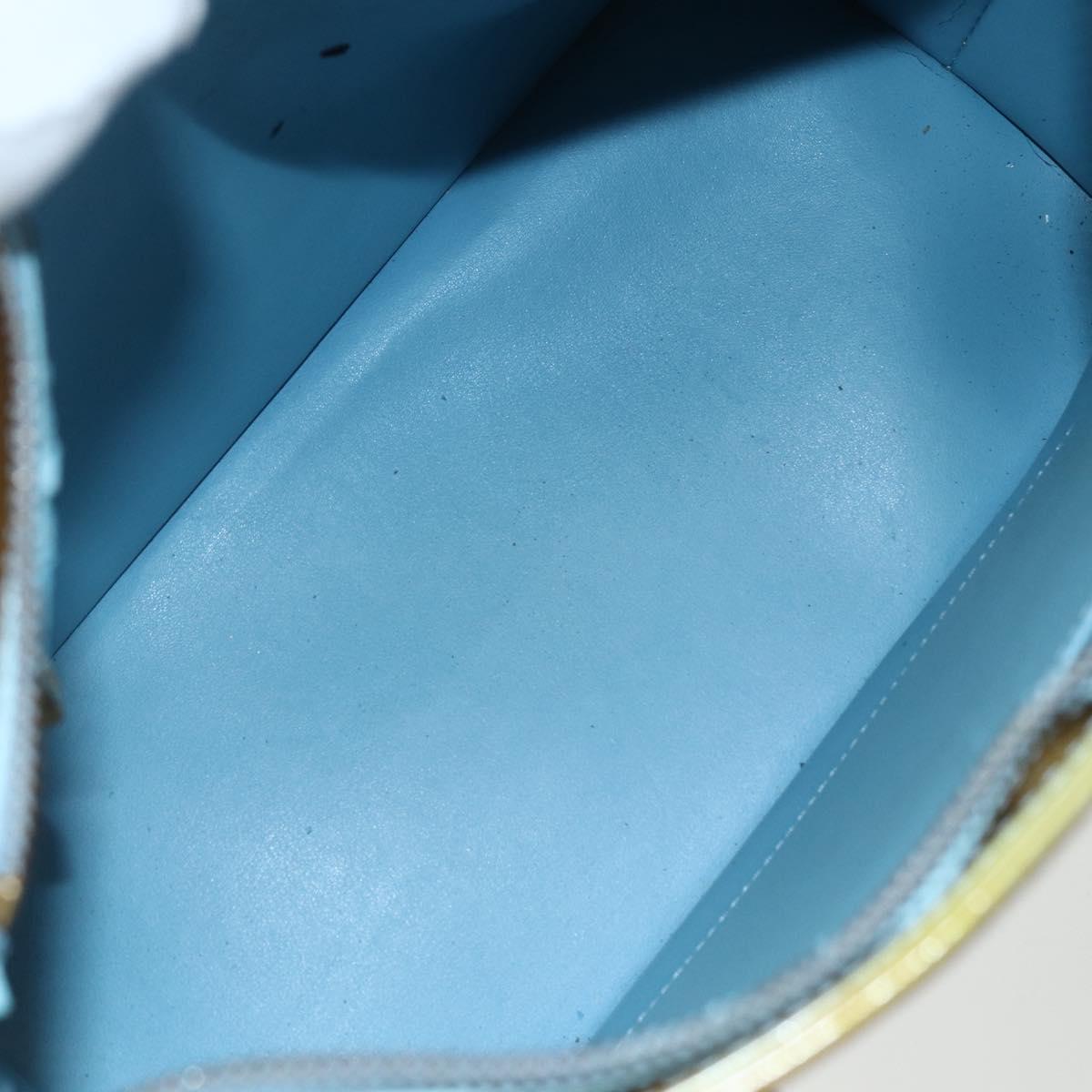 LOUIS VUITTON Monogram Vernis Houston Hand Bag Baby Blue M91005 LV Auth ka476