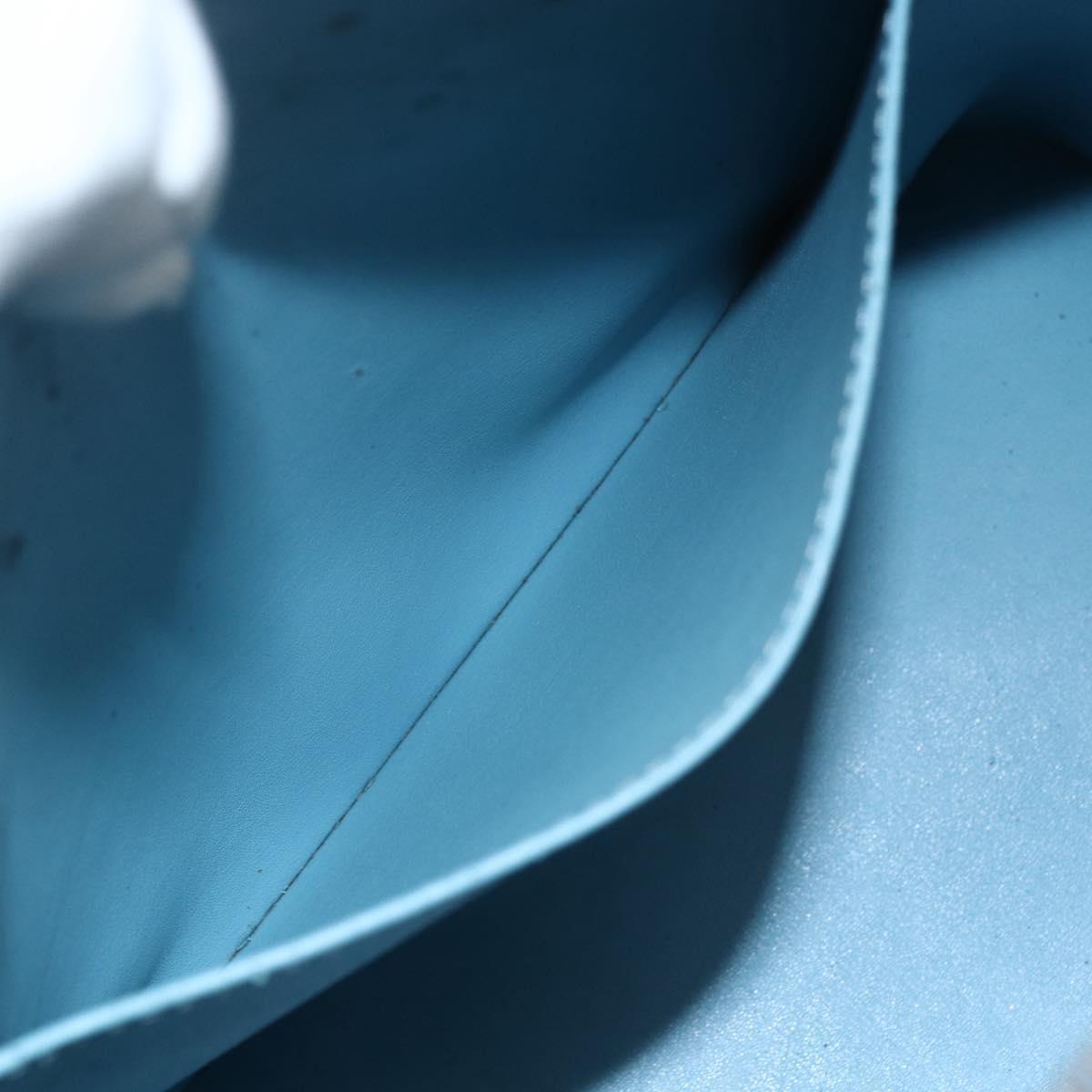 LOUIS VUITTON Monogram Vernis Houston Hand Bag Baby Blue M91005 LV Auth ka476