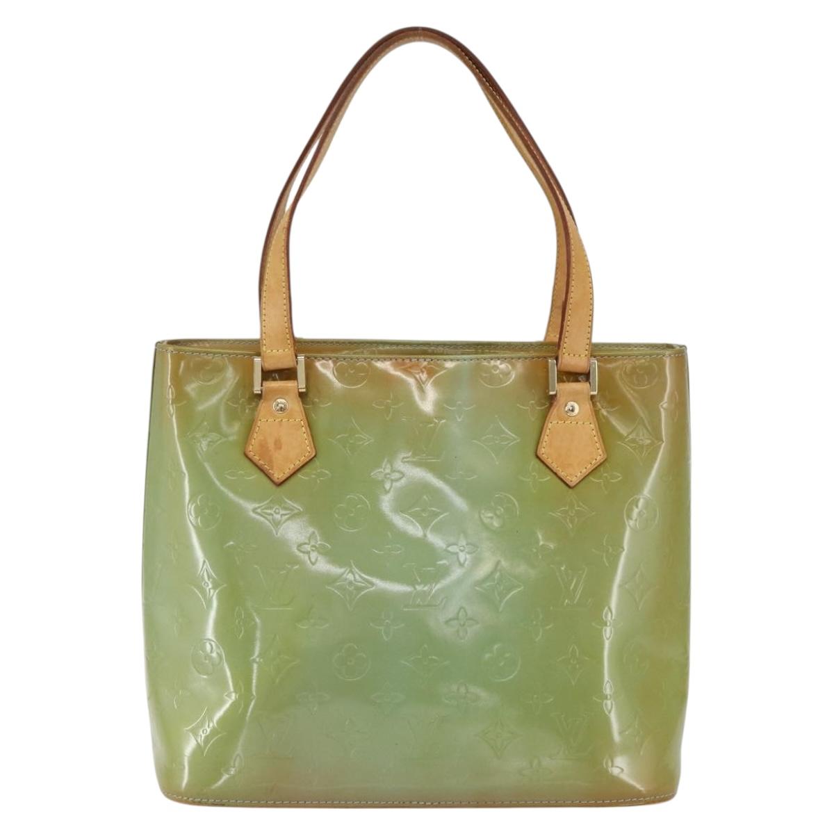 LOUIS VUITTON Monogram Vernis Houston Hand Bag Baby Blue M91005 LV Auth ka476