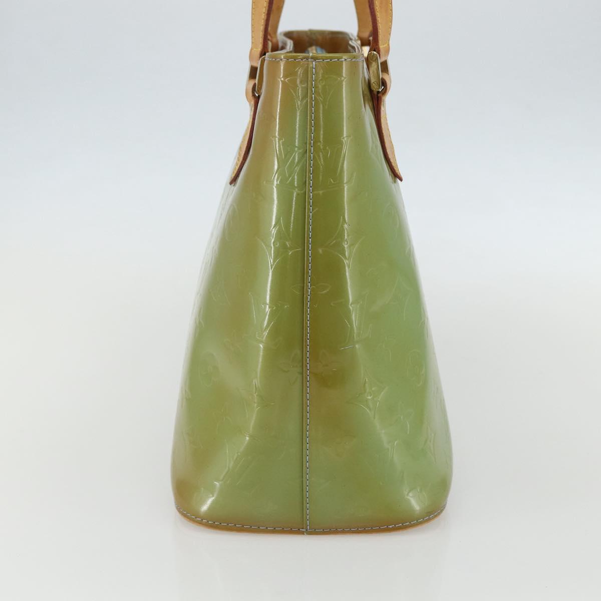 LOUIS VUITTON Monogram Vernis Houston Hand Bag Baby Blue M91005 LV Auth ka476