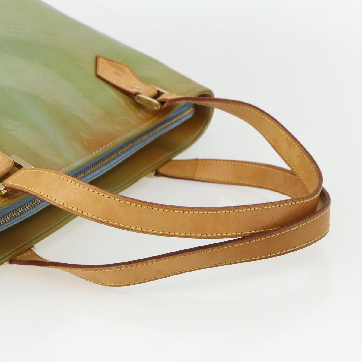 LOUIS VUITTON Monogram Vernis Houston Hand Bag Baby Blue M91005 LV Auth ka476