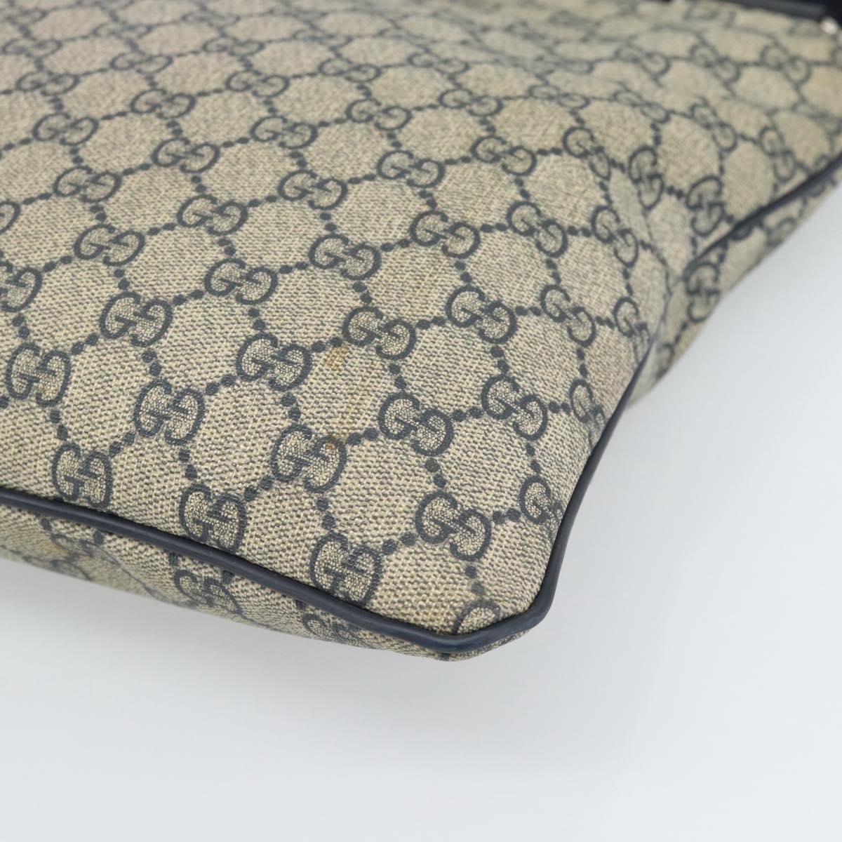 GUCCI GG Supreme Shoulder Bag PVC Navy Silver 201446 Auth ka4760