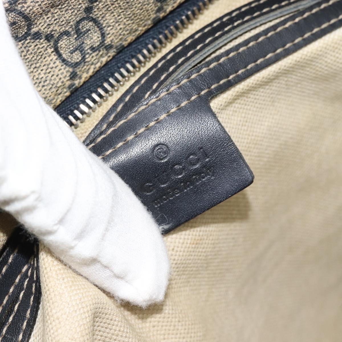 GUCCI GG Supreme Shoulder Bag PVC Navy Silver 201446 Auth ka4760