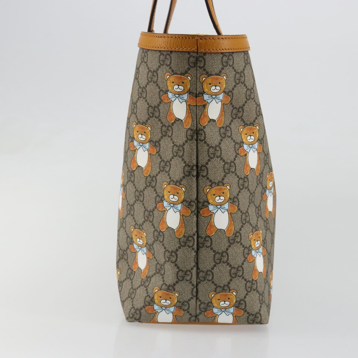 GUCCI GG Supreme Tote Bag PVC Beige Gold 631685 Auth ka4761M