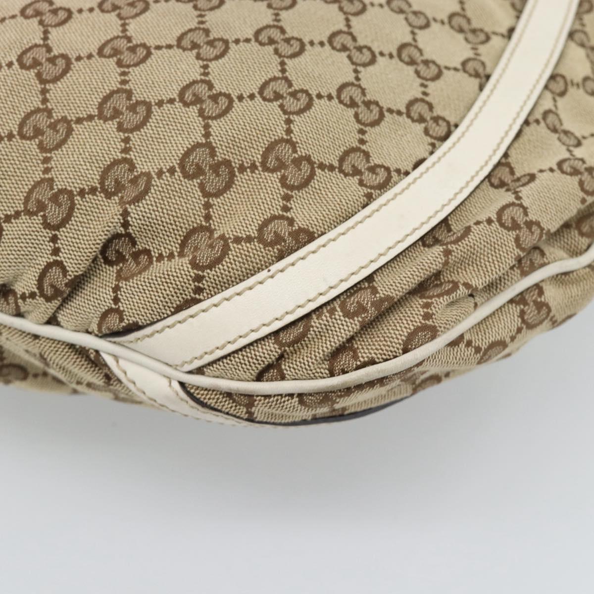 GUCCI GG Canvas Shoulder Bag Beige Gold 204940 Auth ka4762