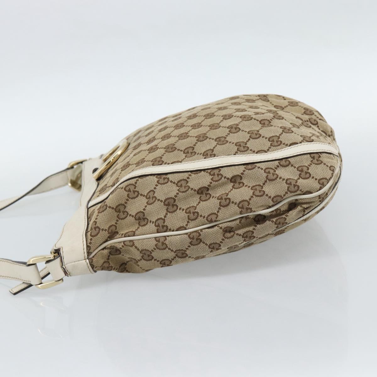 GUCCI GG Canvas Shoulder Bag Beige Gold 204940 Auth ka4762