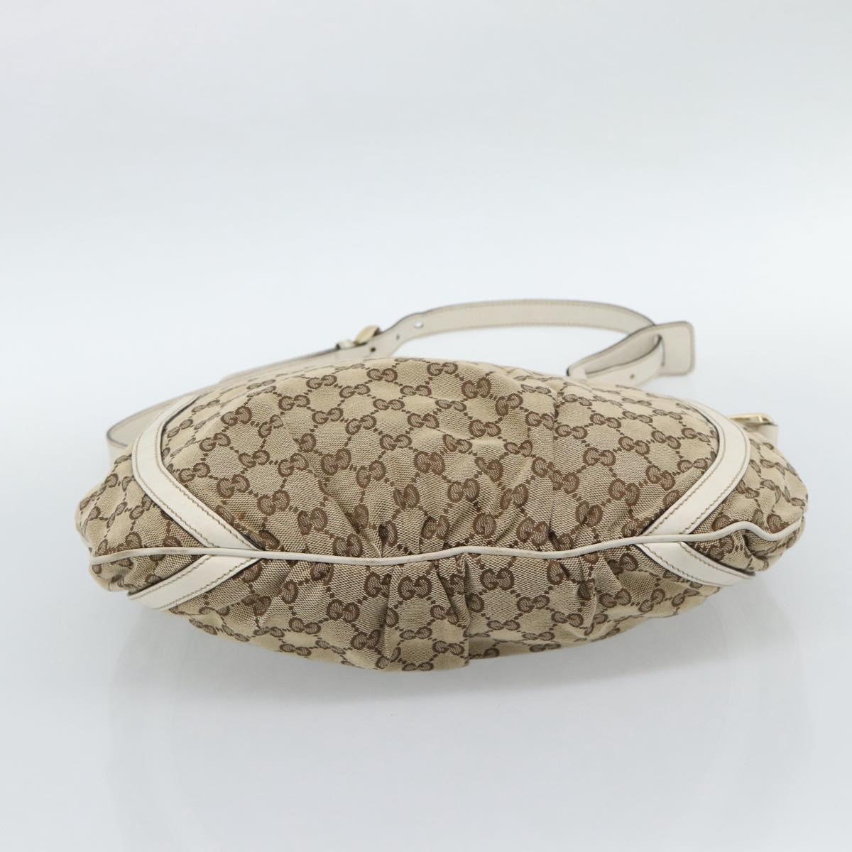 GUCCI GG Canvas Shoulder Bag Beige Gold 204940 Auth ka4762