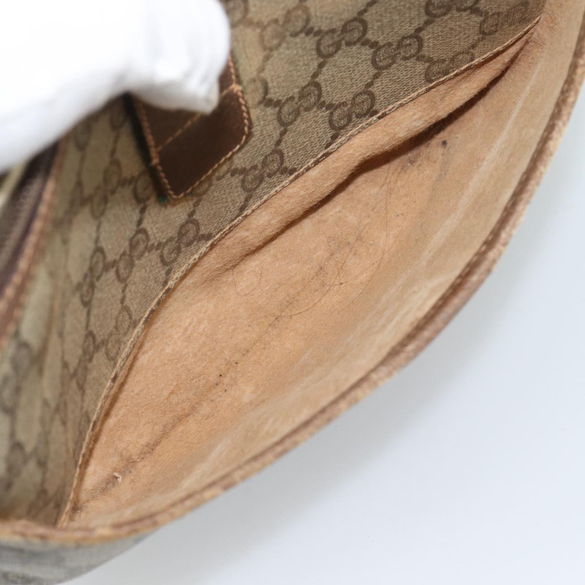 GUCCI GG Supreme Web Sherry Line Bag PVC Beige Gold 89 02 032 Auth ka4764