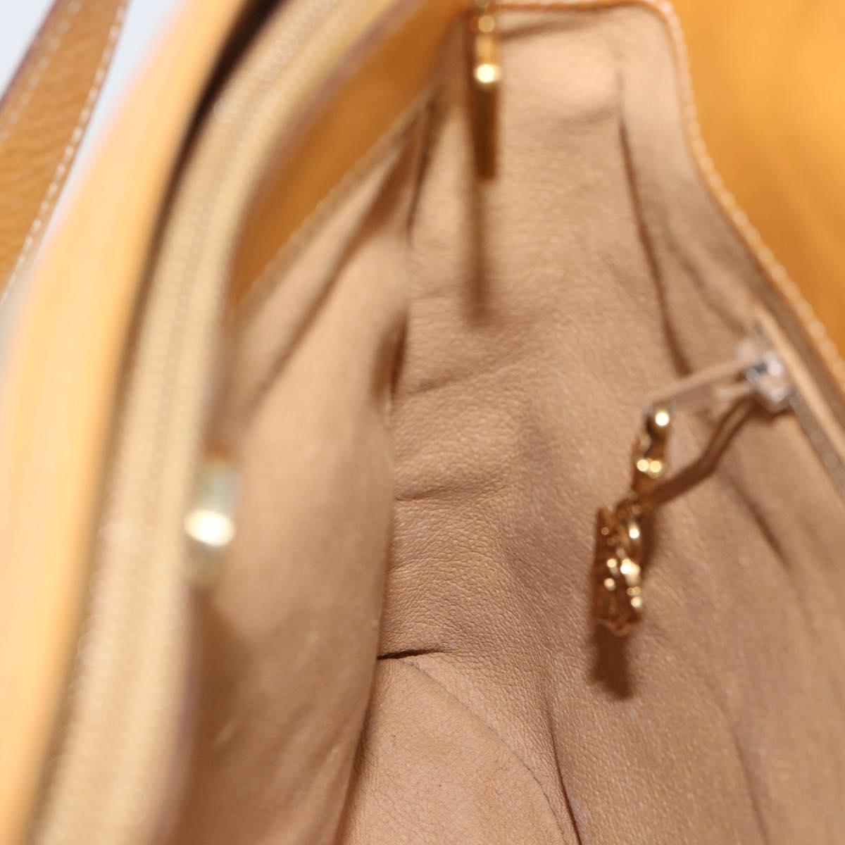 GUCCI Micro GG Supreme Shoulder Bag PVC Beige Gold Auth ka4765