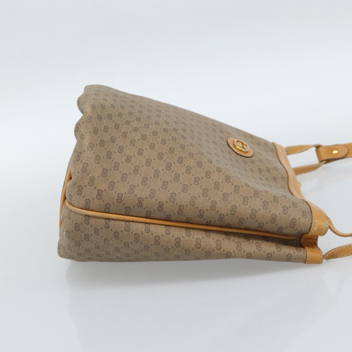 GUCCI Micro GG Supreme Shoulder Bag PVC Beige Gold Auth ka4765