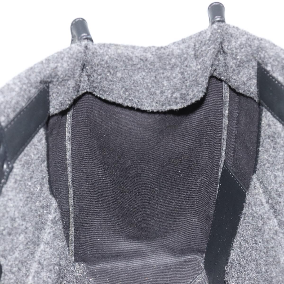 VALENTINO Tote Bag Wool Gray Auth ka4766V