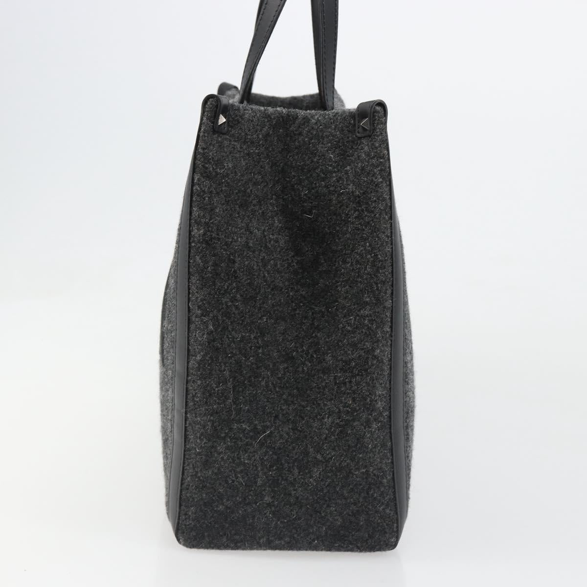 VALENTINO Tote Bag Wool Gray Auth ka4766V