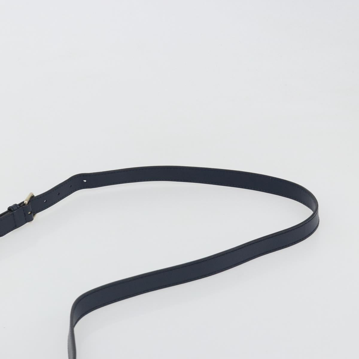 GUCCI Diamante Shoulder Bag Leather Navy Gold 354229 Auth ka4767