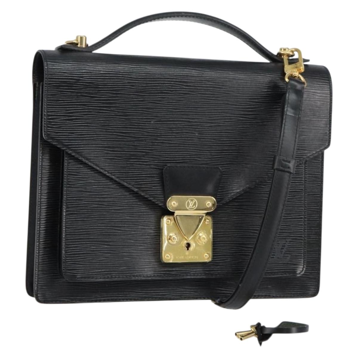 LOUIS VUITTON Epi Monceau 28 Hand Bag Black M52122 LV Auth ka477