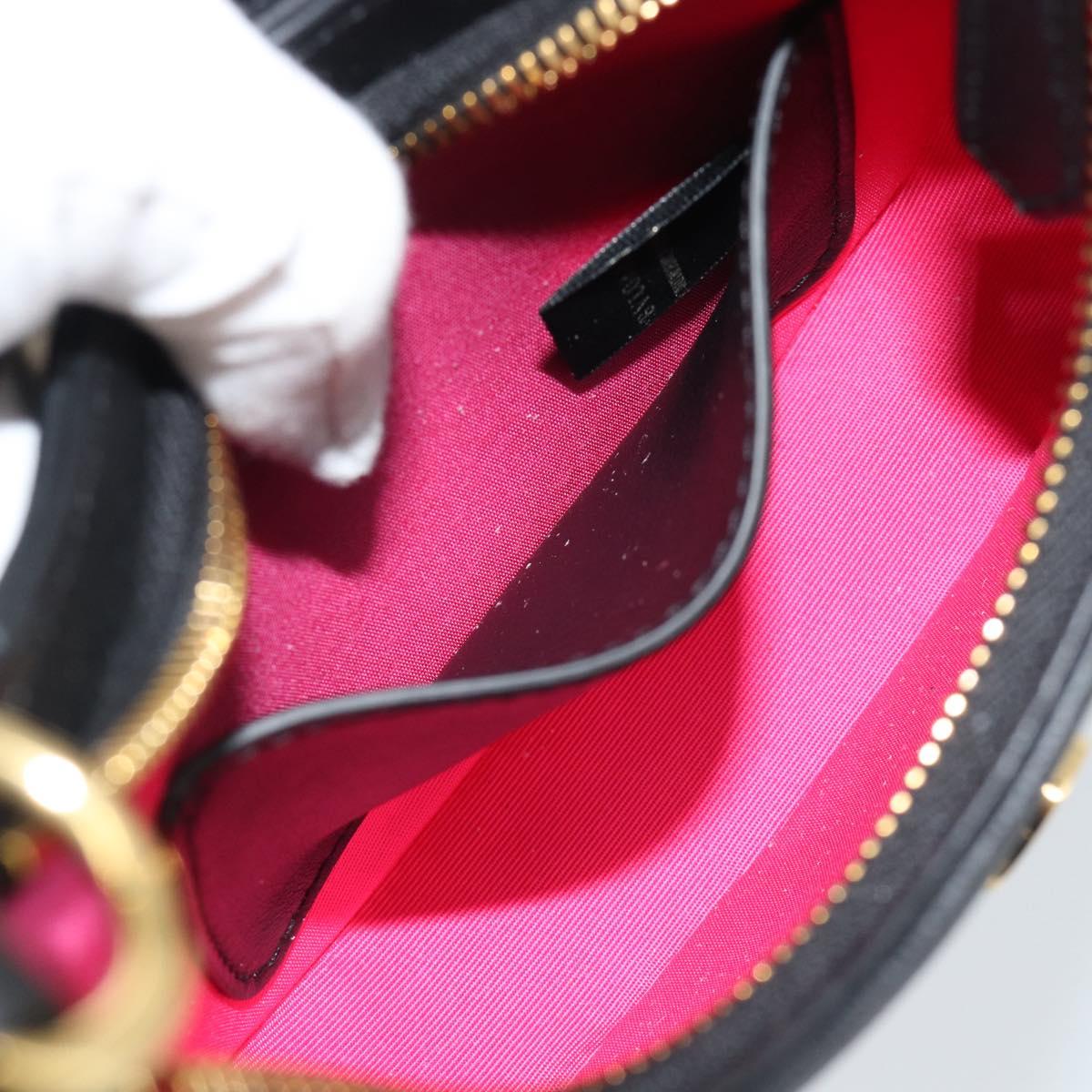 BVLGARI Hand Bag Leather 2way Black Gold Auth ka4770M