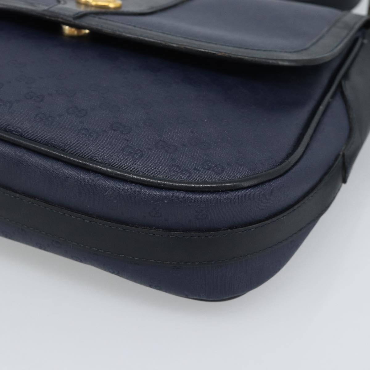 GUCCI Micro GG Supreme Shoulder Bag PVC Navy Gold 001 261 4425 Auth ka4776