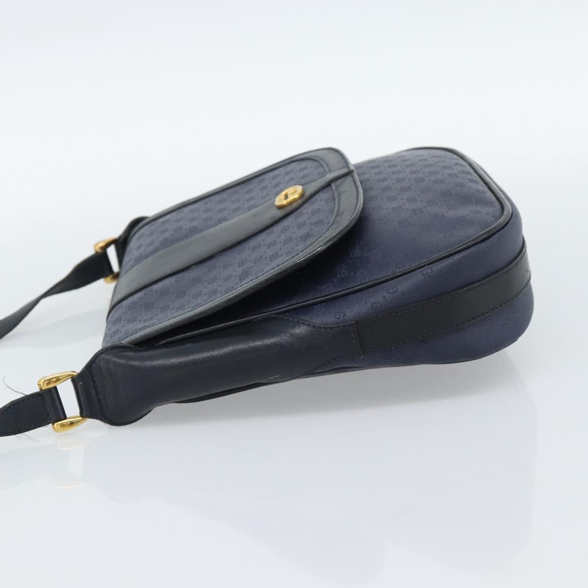 GUCCI Micro GG Supreme Shoulder Bag PVC Navy Gold 001 261 4425 Auth ka4776