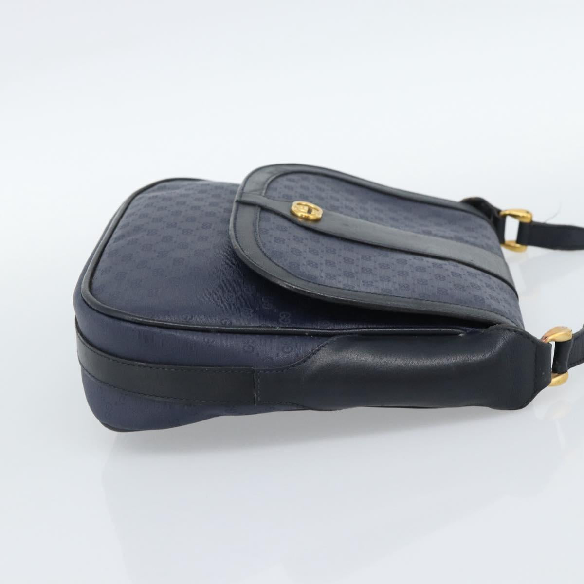 GUCCI Micro GG Supreme Shoulder Bag PVC Navy Gold 001 261 4425 Auth ka4776