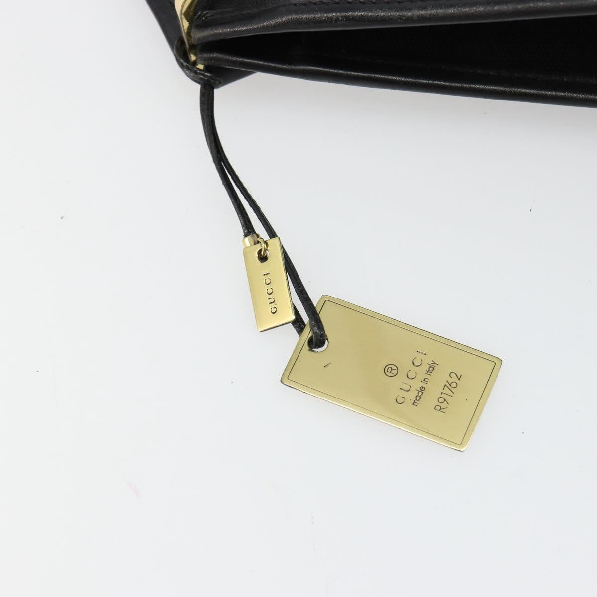 GUCCI GG Canvas Shoulder Bag Black Gold 91762 Auth ka4779A