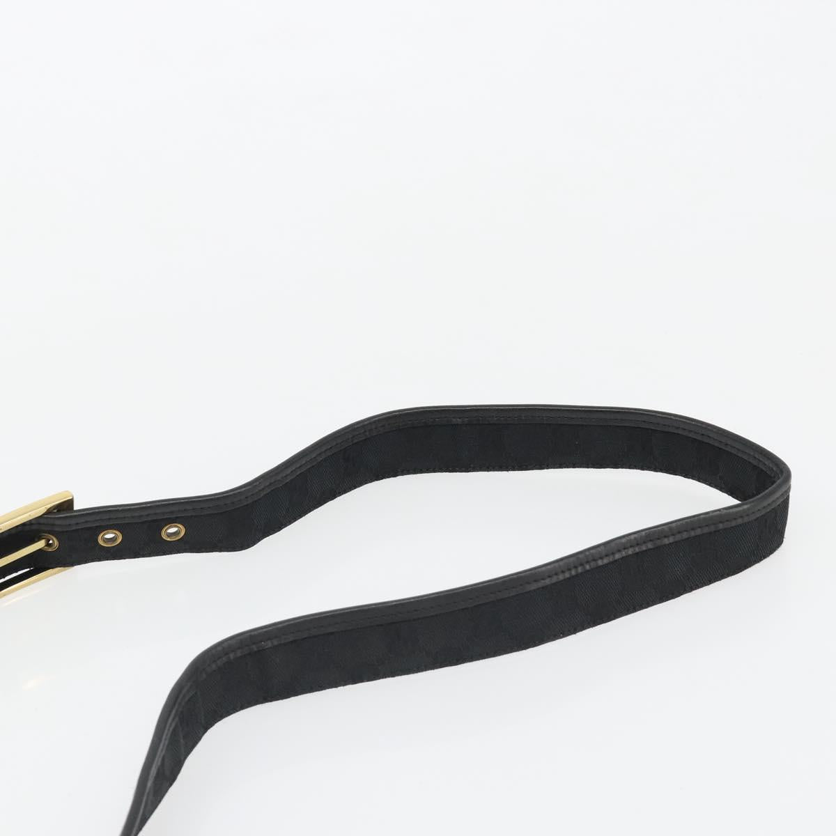 GUCCI GG Canvas Shoulder Bag Black Gold 91762 Auth ka4779A