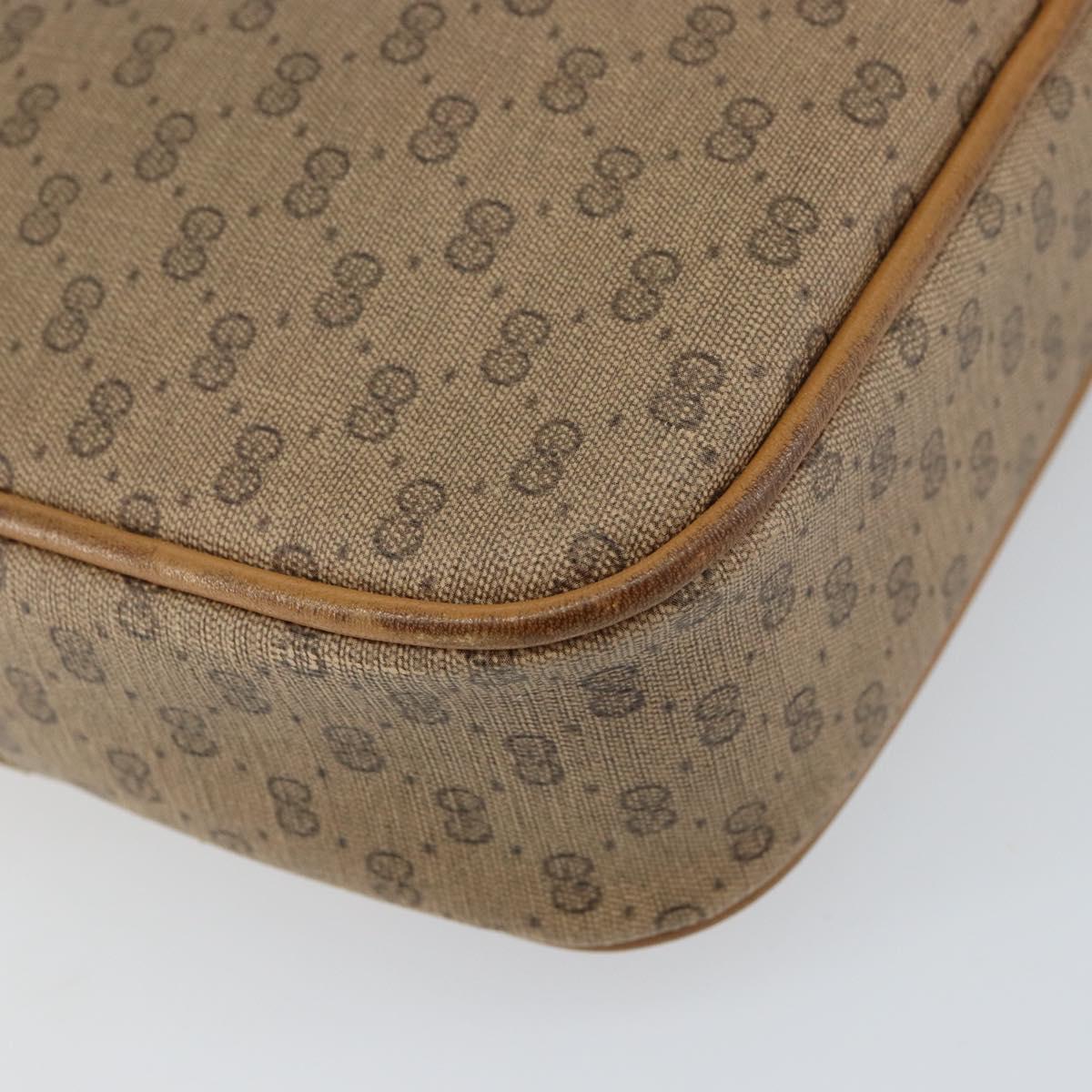 GUCCI Micro GG Supreme Shoulder Bag PVC Beige Gold Auth ka478