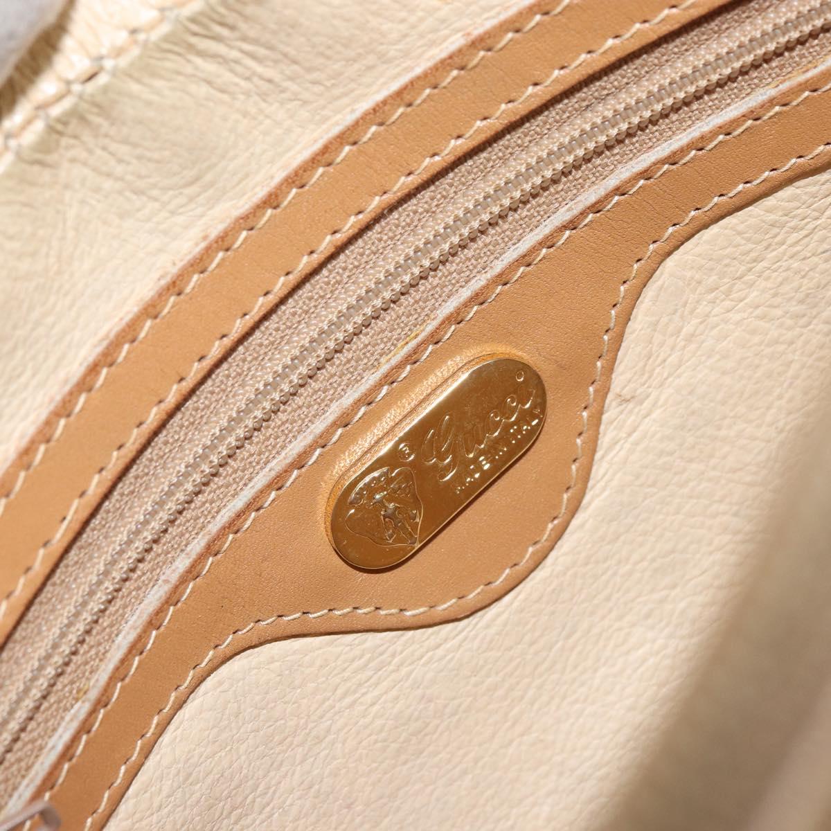 GUCCI Micro GG Supreme Shoulder Bag PVC Beige Gold Auth ka478