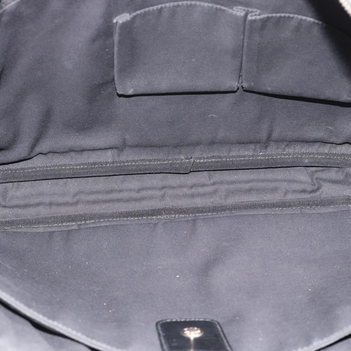GUCCI Diamante Business Bag Leather Black Gold 208463 Auth ka4780