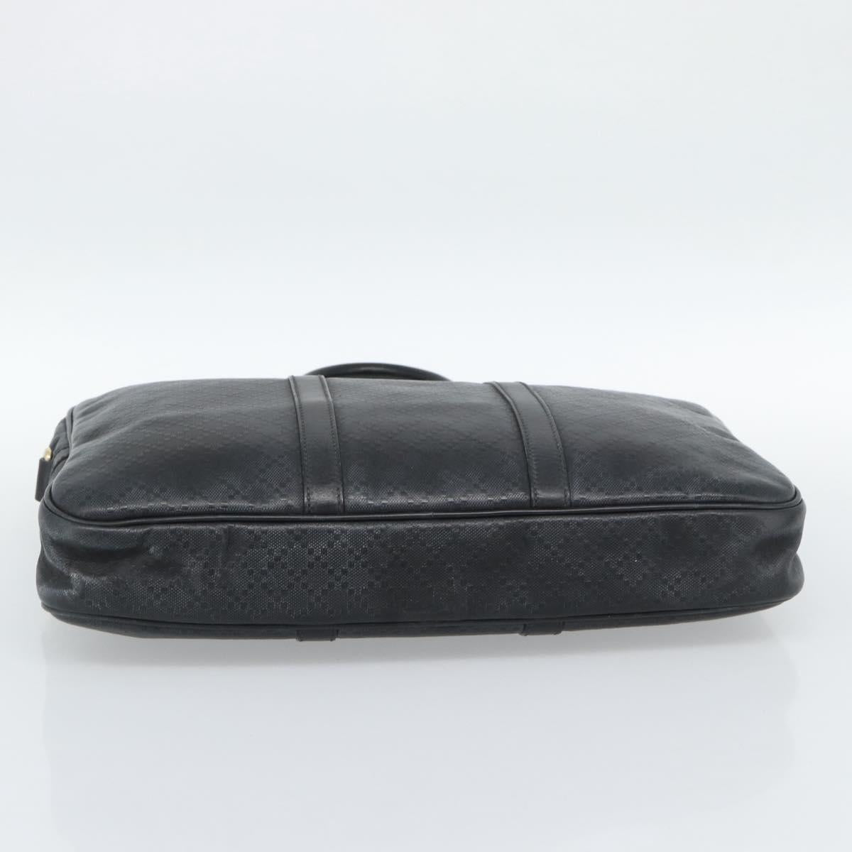 GUCCI Diamante Business Bag Leather Black Gold 208463 Auth ka4780