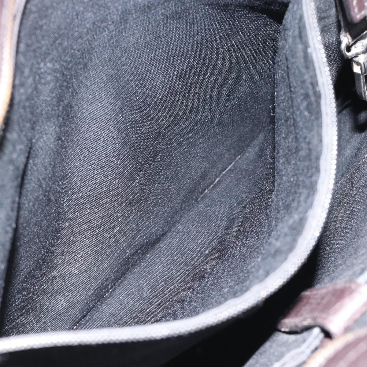 Salvatore Ferragamo Tote Bag Leather Black Silver Auth ka4781