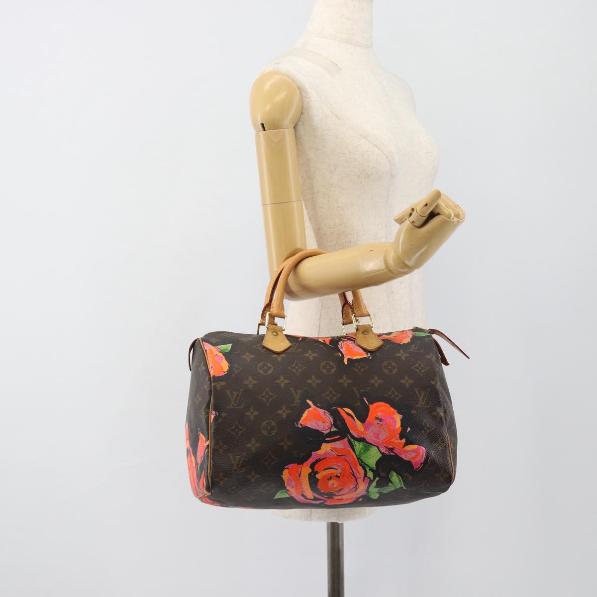 LOUIS VUITTON Monogram Rose Speedy 30 Hand Bag Orange Pink M48610 Auth ka4783SAV