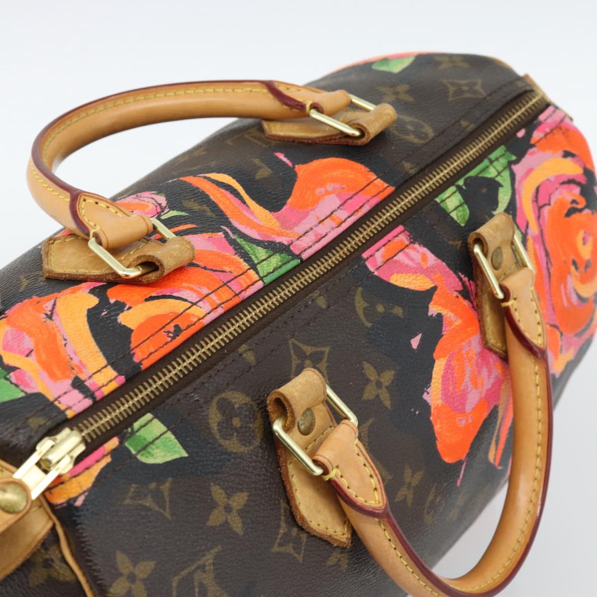 LOUIS VUITTON Monogram Rose Speedy 30 Hand Bag Orange Pink M48610 Auth ka4783SAV