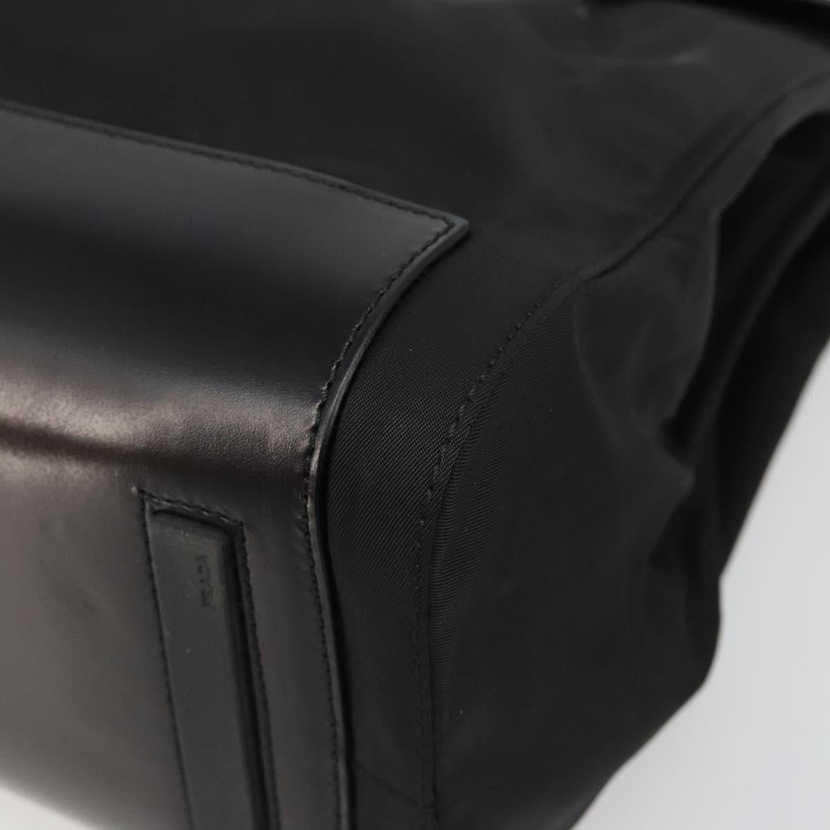 PRADA Hand Bag Nylon Black Silver Auth ka4784A