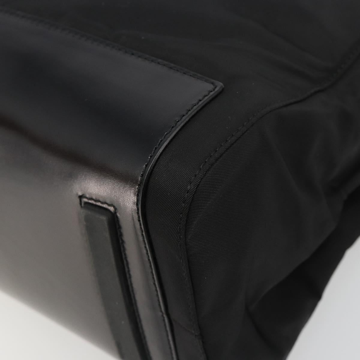 PRADA Hand Bag Nylon Black Silver Auth ka4784A