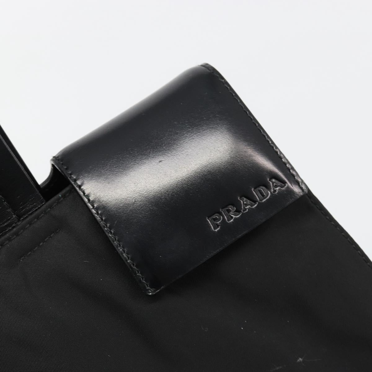 PRADA Hand Bag Nylon Black Silver Auth ka4784A