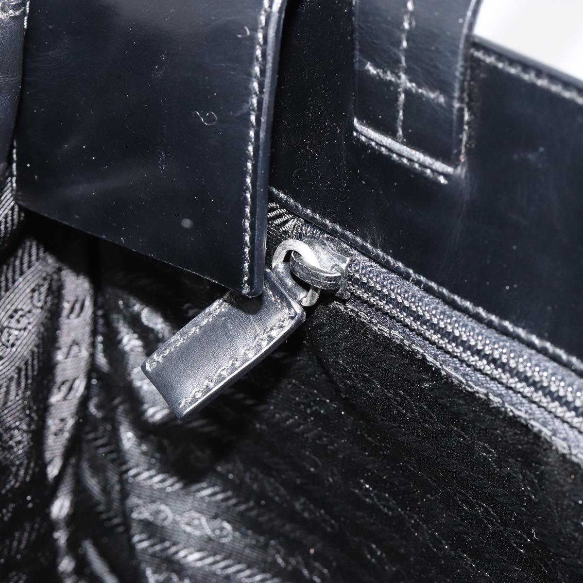 PRADA Hand Bag Nylon Black Silver Auth ka4784A