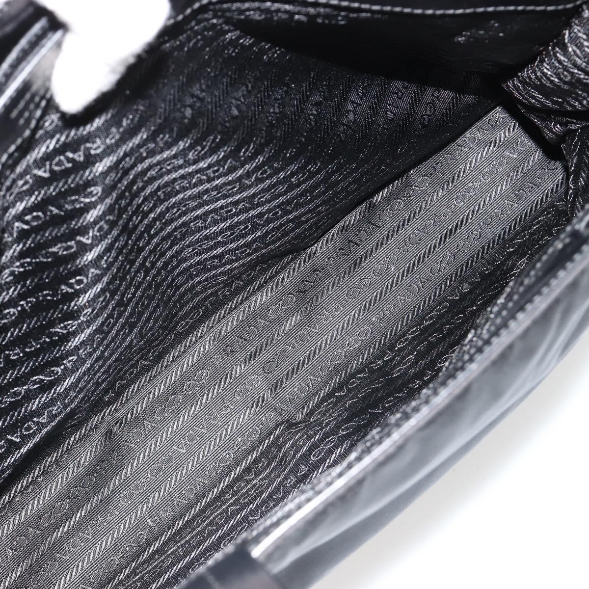 PRADA Hand Bag Nylon Black Silver Auth ka4784A